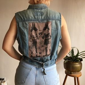 Denim Vest with Unique Patch